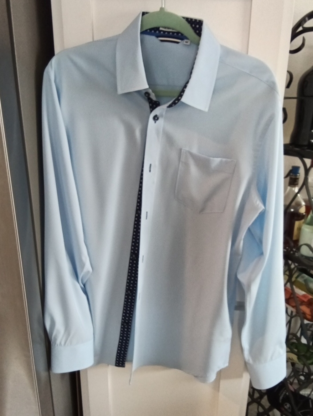 Men's Light Blue Long-Sleeve Dress Shirt